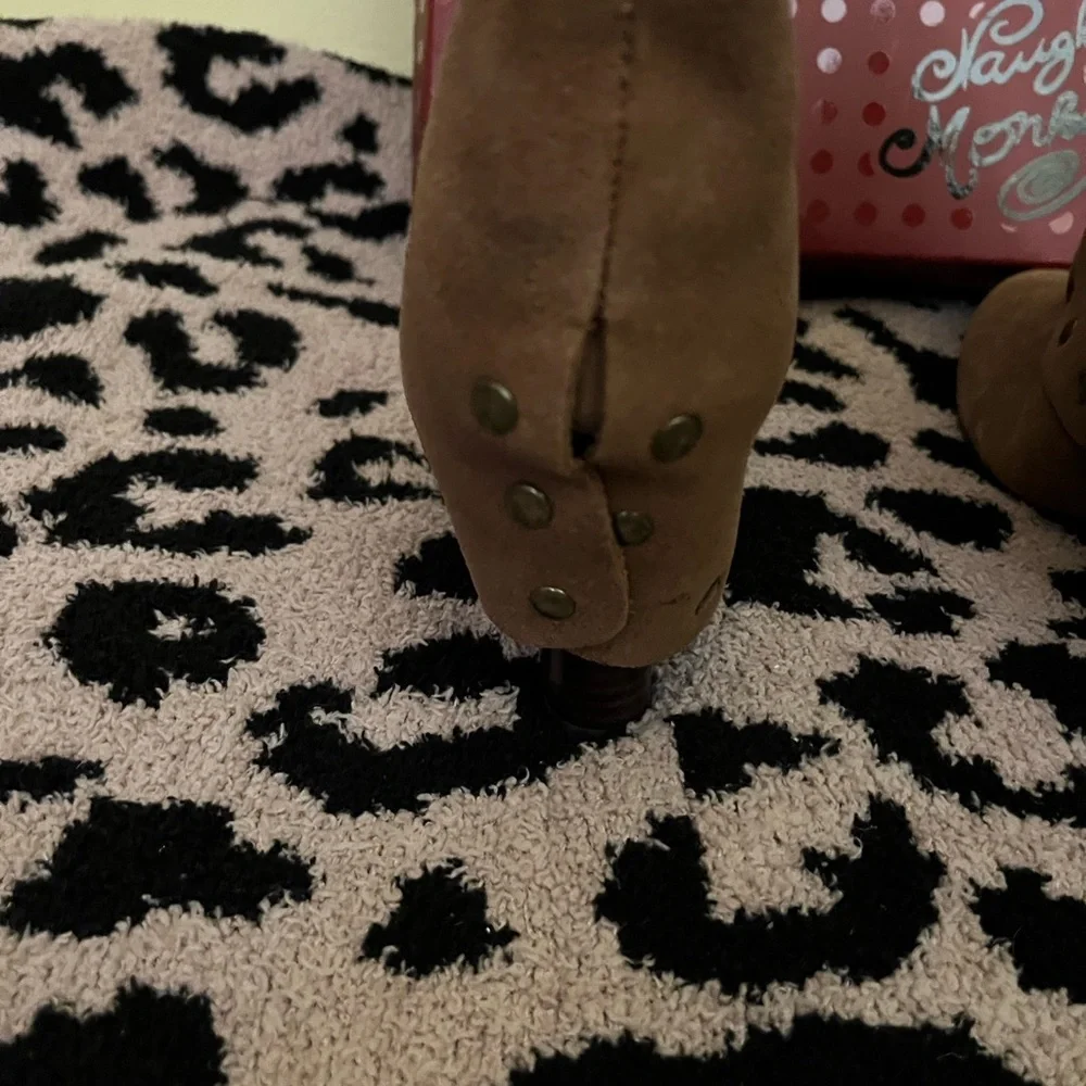 Naughty Monkey Tan Suede Ankle Booties - Picture 6 of 9